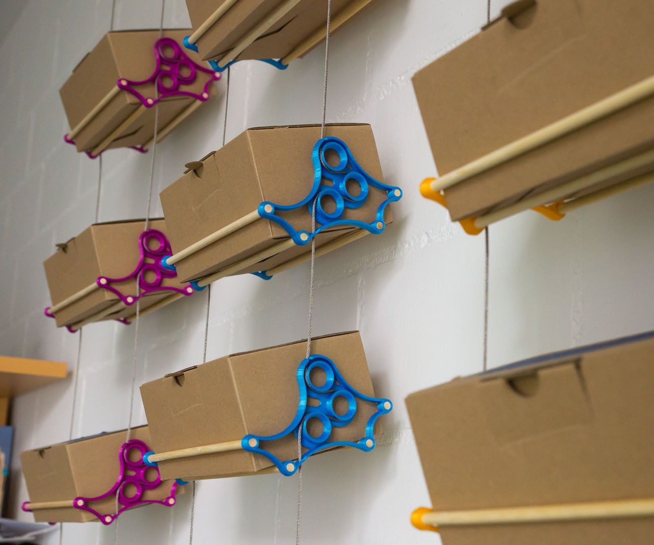 Box Shelf Clever Attached to Wire Rope