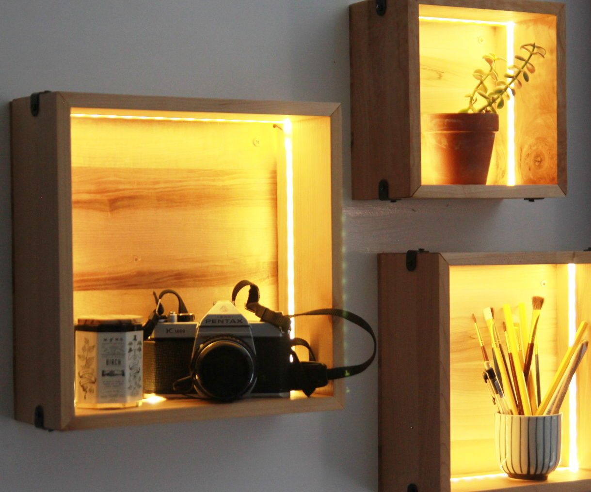 LED Wall Cube Shelves