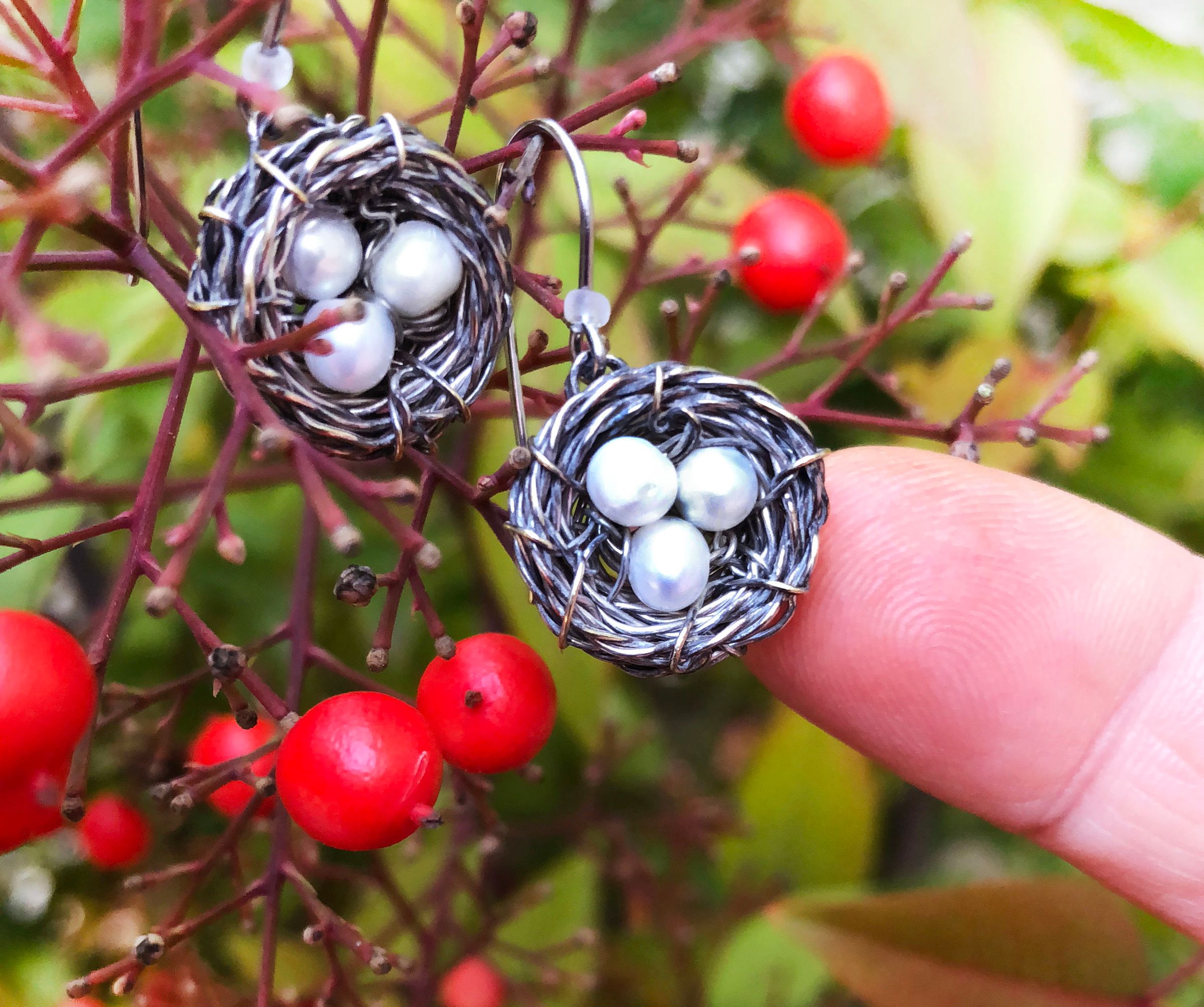 Itty Bitty Bird's Nest Earrings