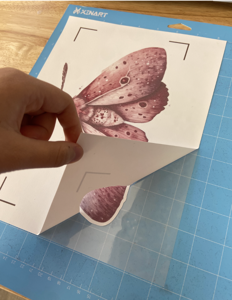 Carefully Peel Away Waste Paper