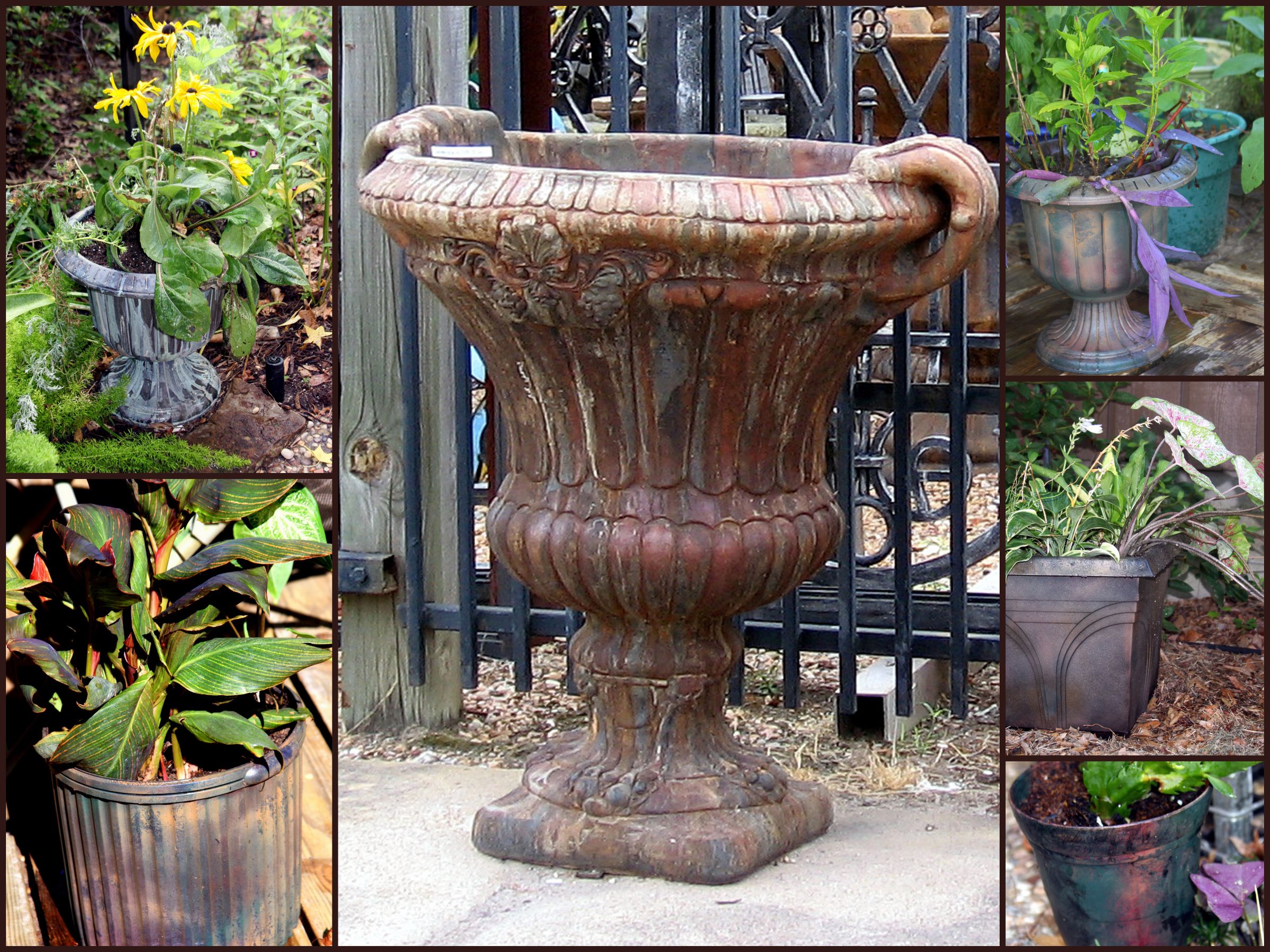 Faux Metal Planters
