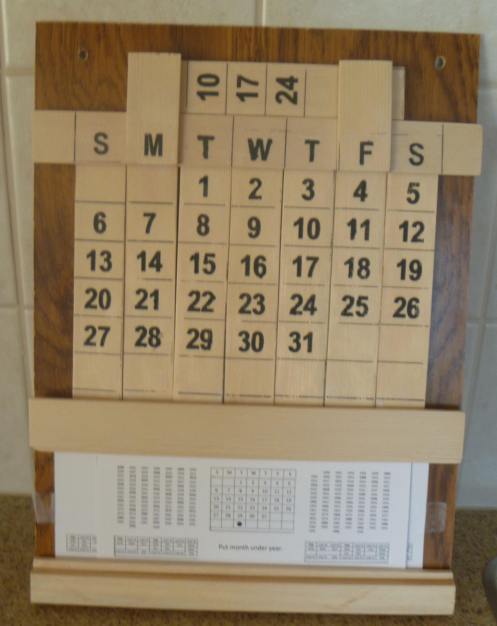 Nine-Stick Perpetual Calendar