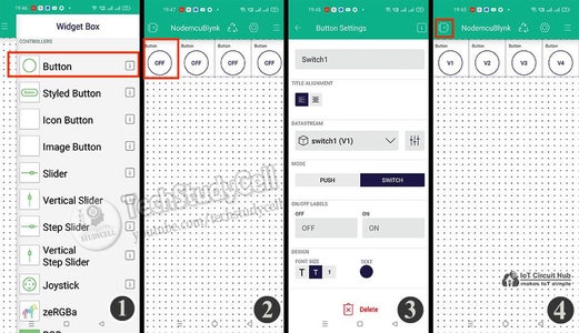 Add Widgets in Blynk IoT App