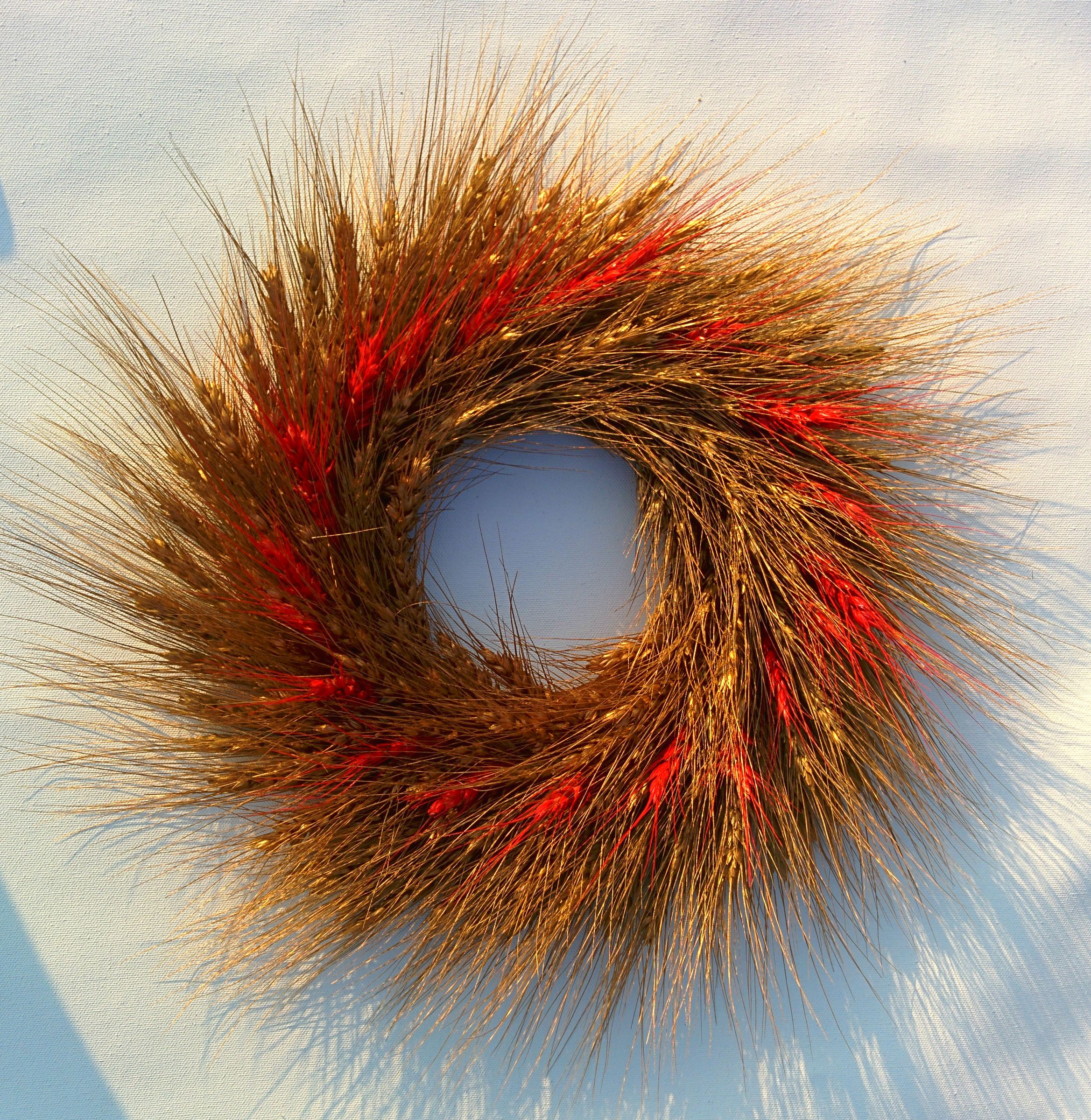 Harvest Wreath Made of Wheat Florets