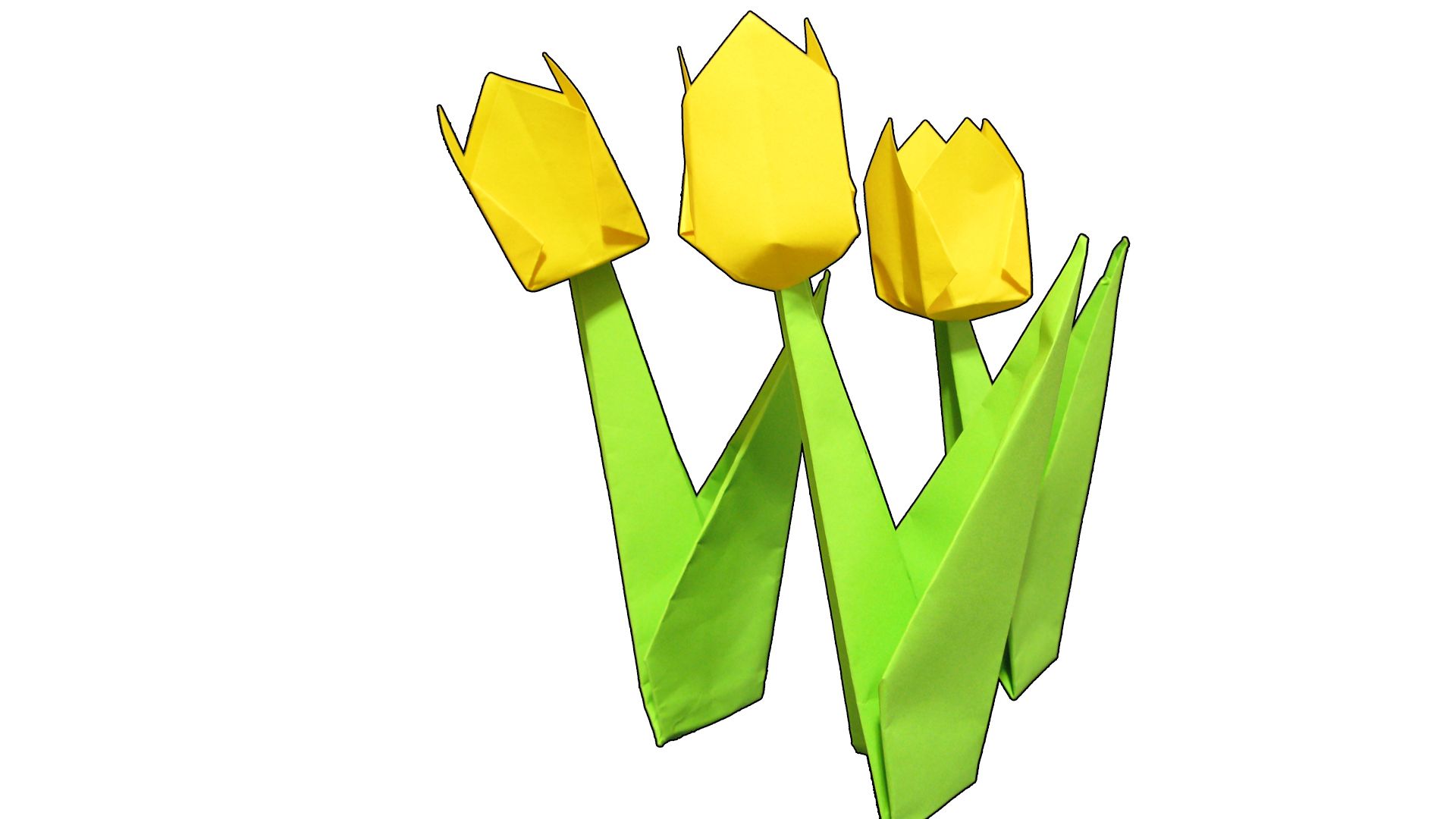 Easy Origami Tulip Flower With Stem