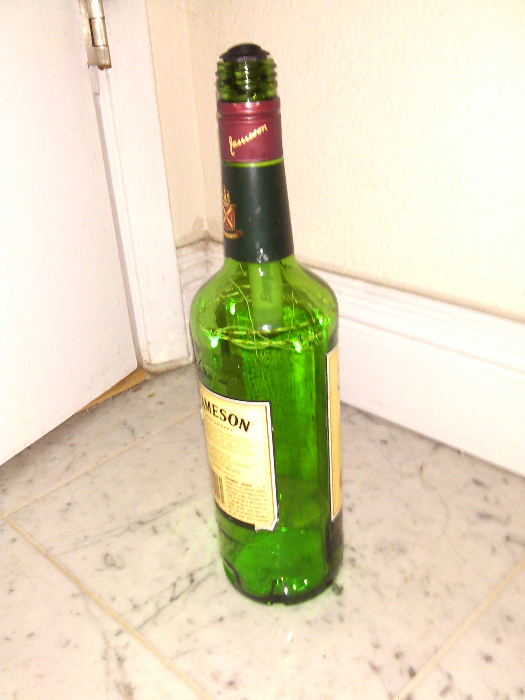 making an LED filled bottle for ambiance