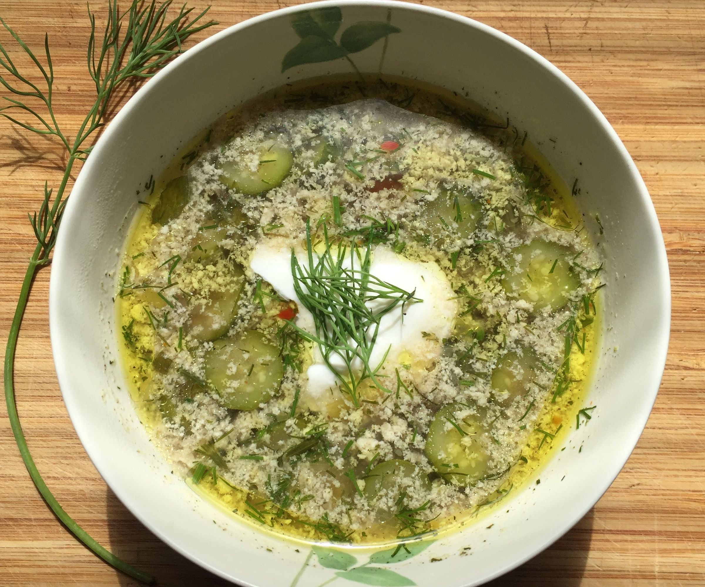 Baby Zucchini Egg Drop Soup