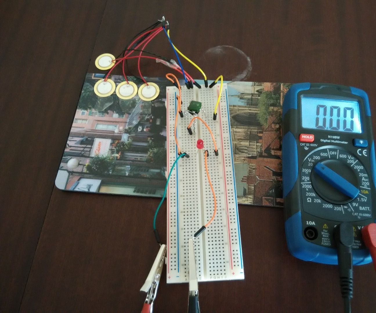 Piezo Electricity Generation Experiment
