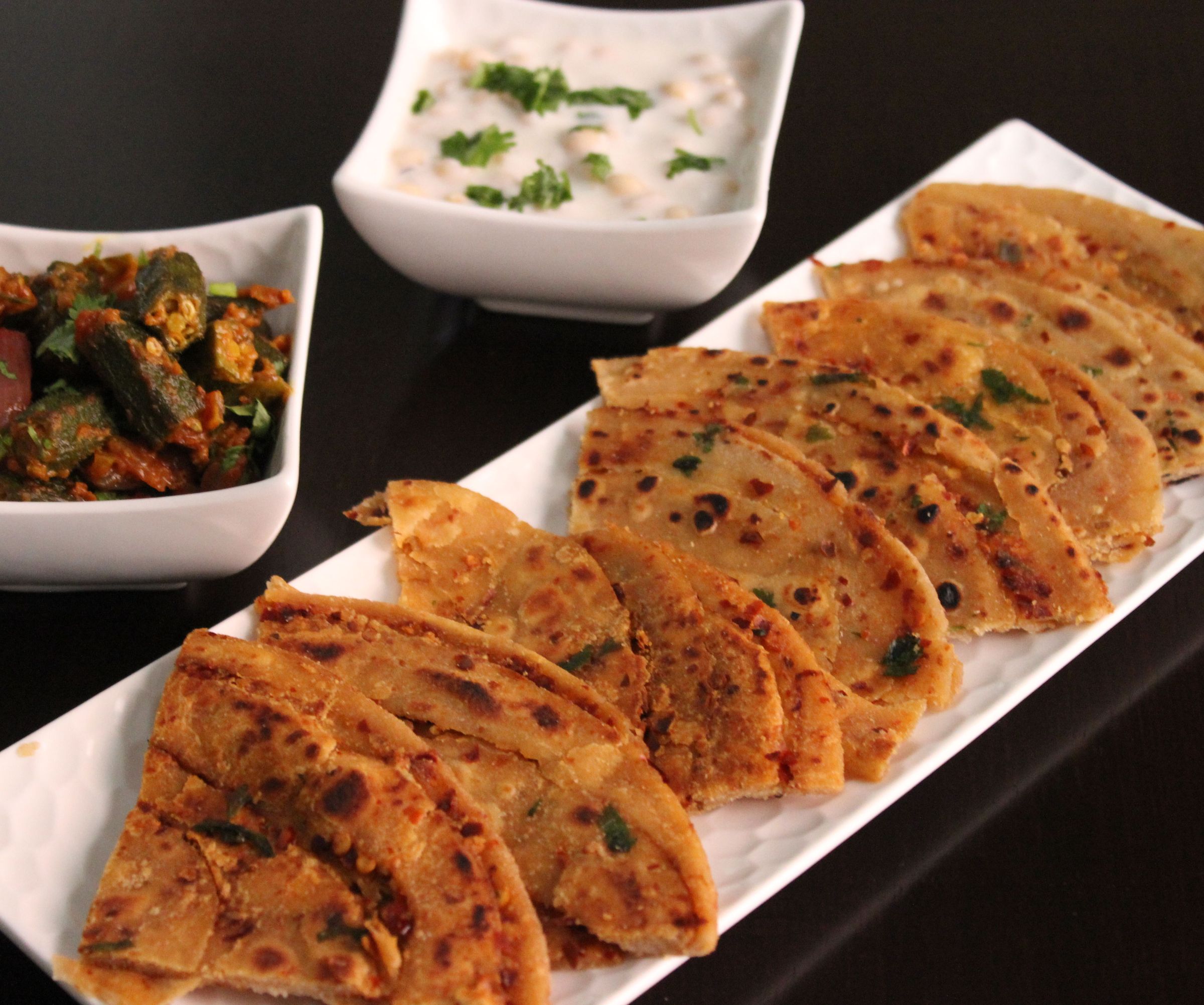 Chilli Flakes Lachha Parantha (Indian Layered Flatbread)