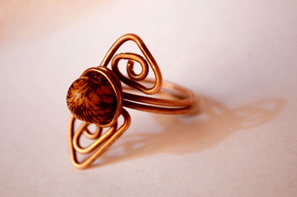 Copper Ring With Brazilian Seed