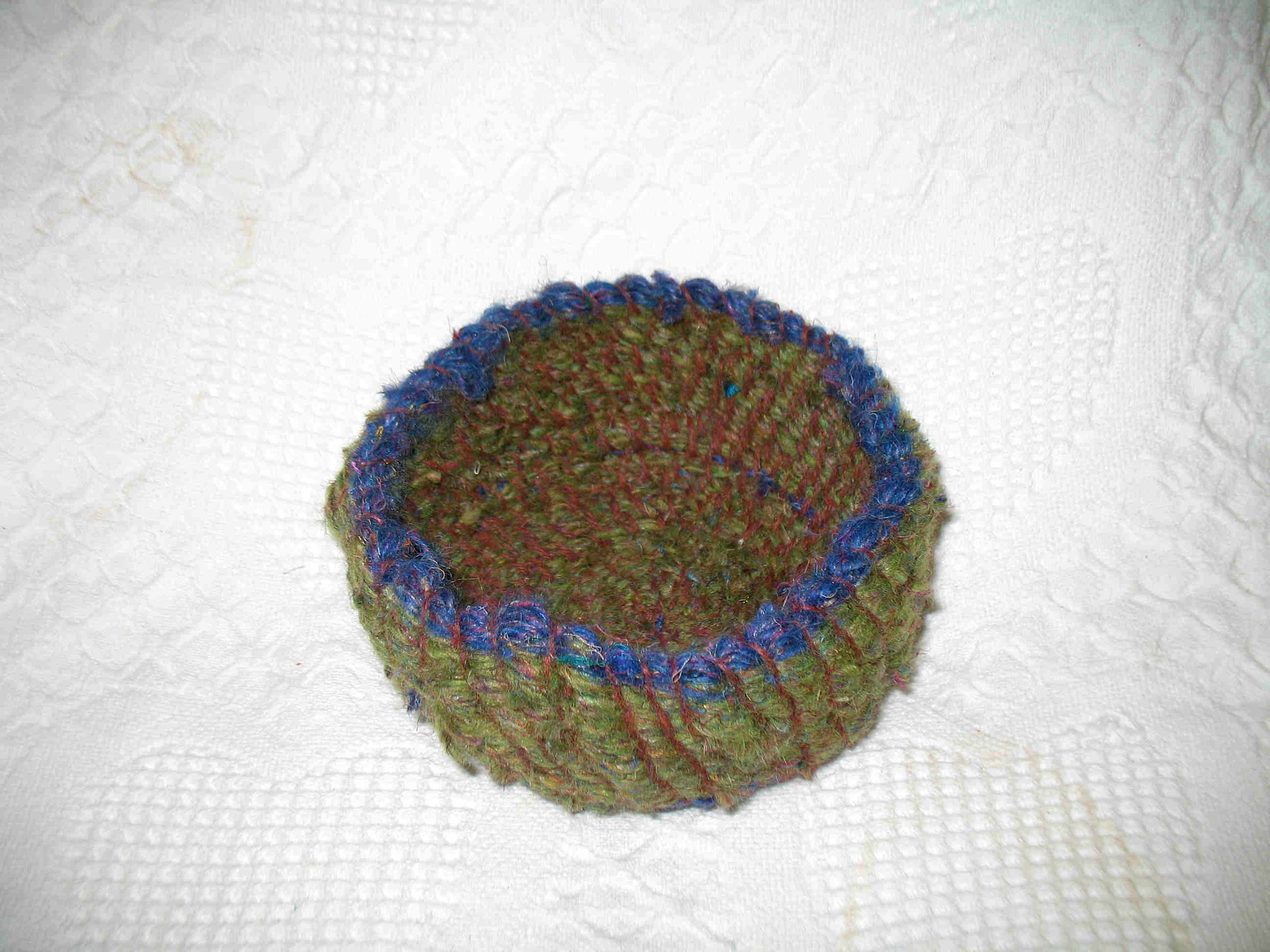 Basket made with Recycled Silk Yarn