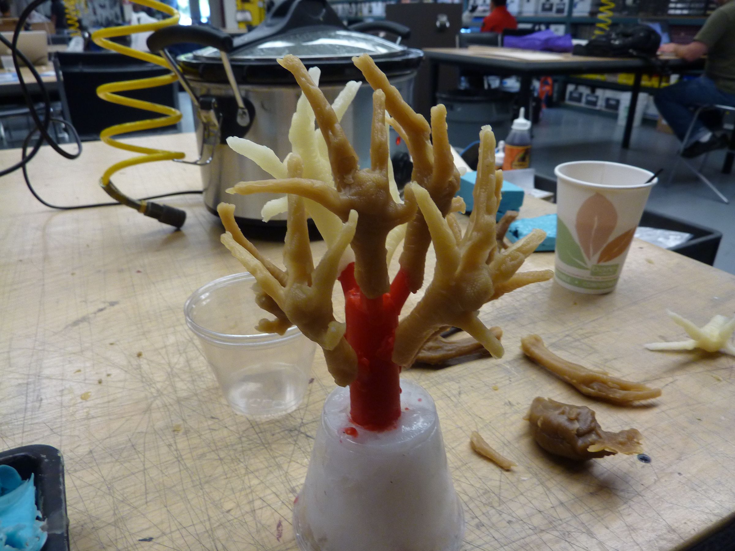 Making a Wax Chicken Foot Tree