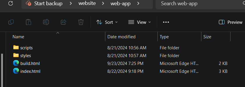 Create New Folder for Storage