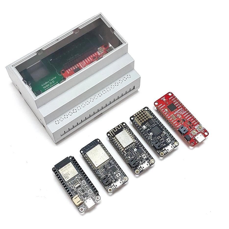 How to Mount Projects With Feather-shaped Microcontroller Boards in a Control Cabinet.