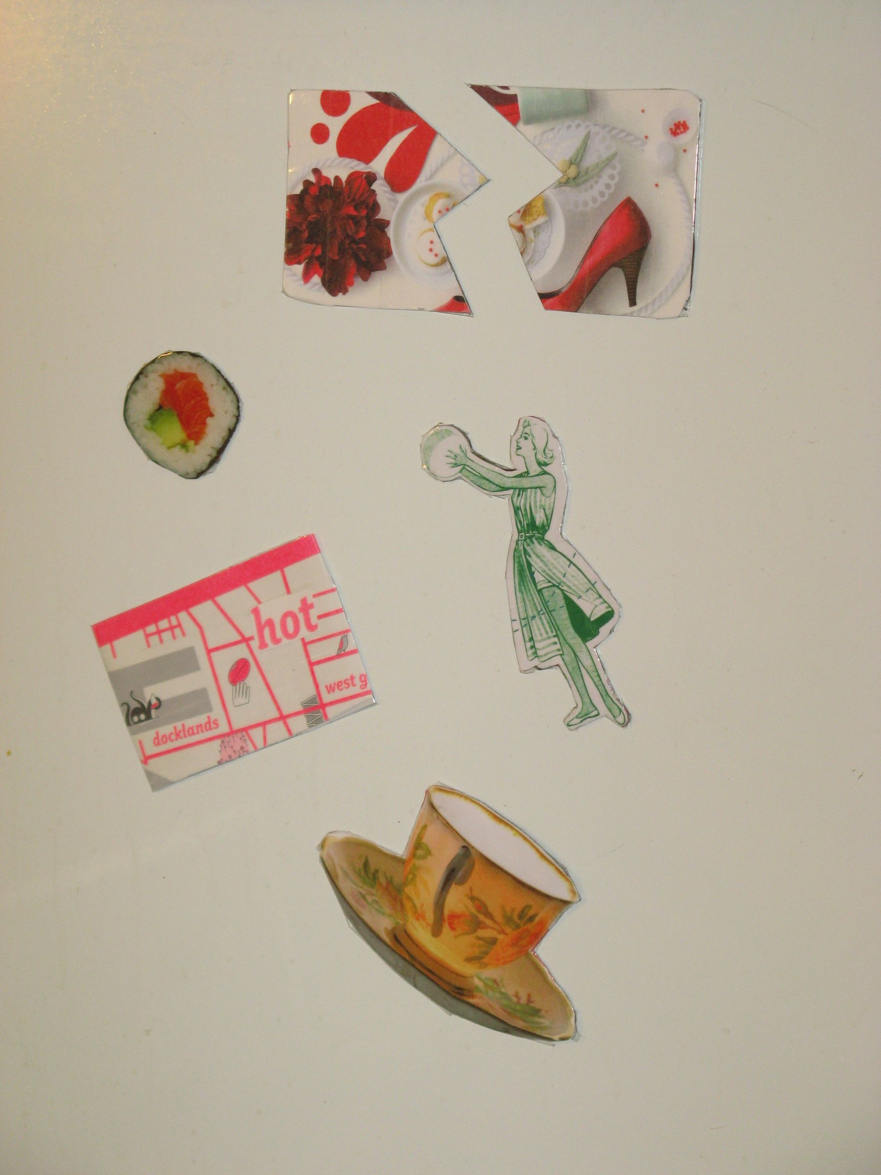 Recycled Decoupag-y Magnets!