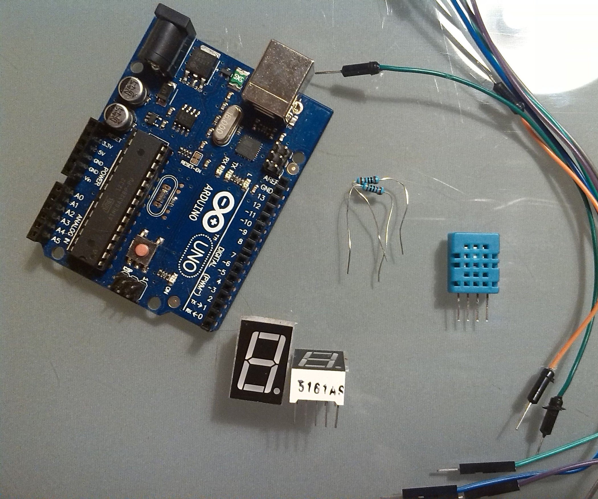 Arduino - Two 7 LED Segments + DHT11 Temperature & Humidity Sensor : 6 ...