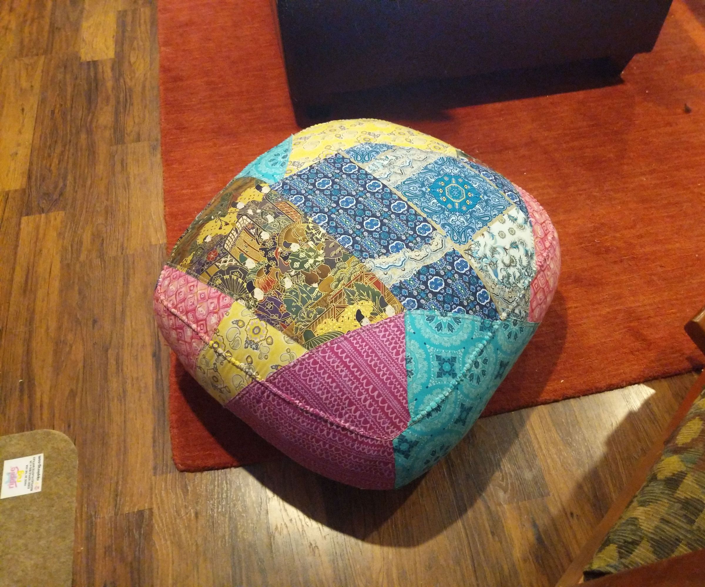 Upcycled Patchwork Pouf