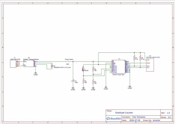 Gratitude Counter Circuit Schematic Diagram