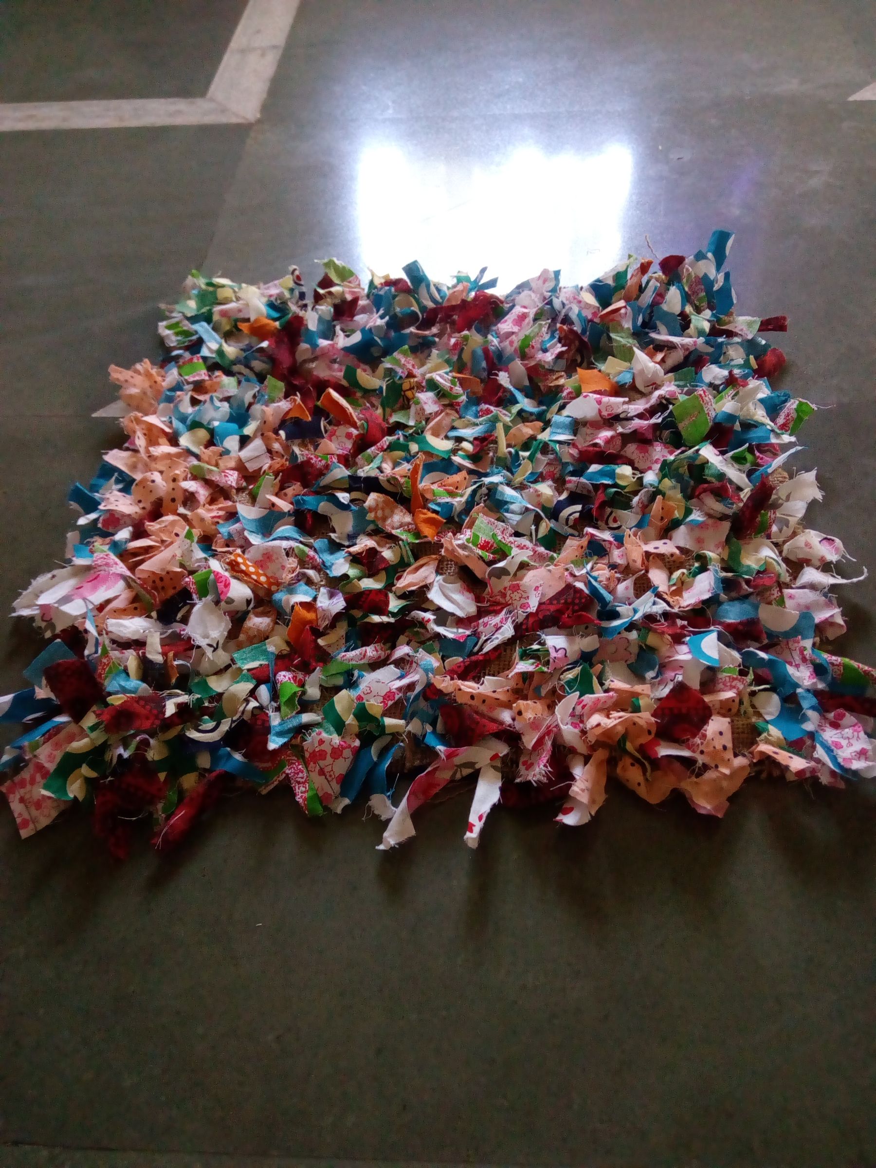 Rug From Cotton Scrap Fabric