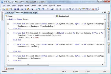 Creating a Program in Visual Basic: Web Browser : 9 Steps - Instructables