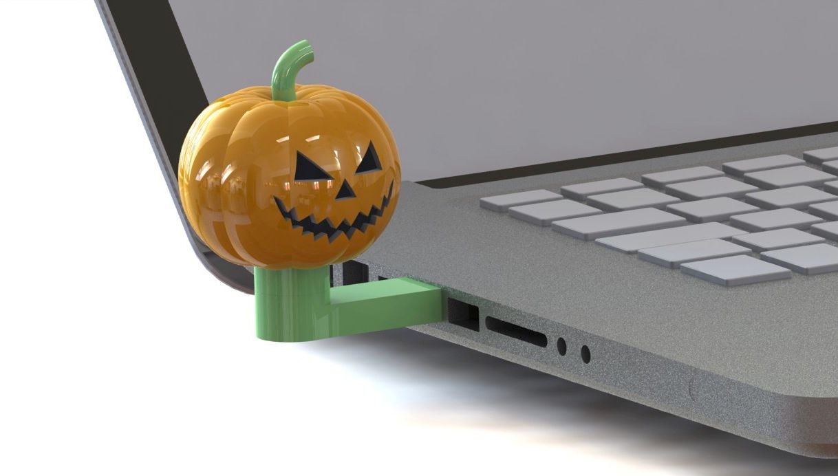 3D Printed Jack O' Lantern USB Stick