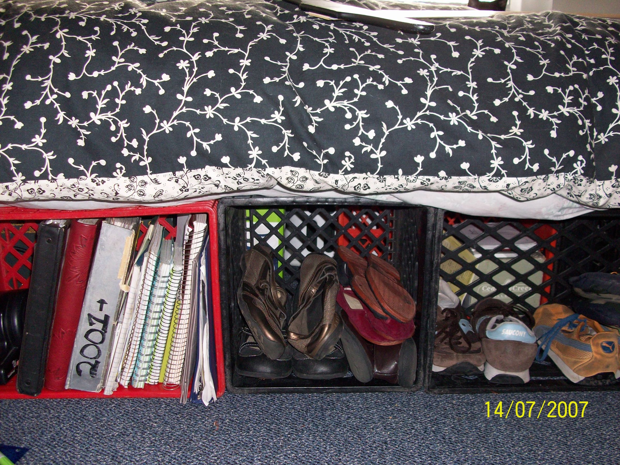 Best Bed Frame...Ever or make a bed with storage out of milk crates