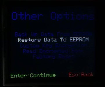 Restore Data to EEPROM