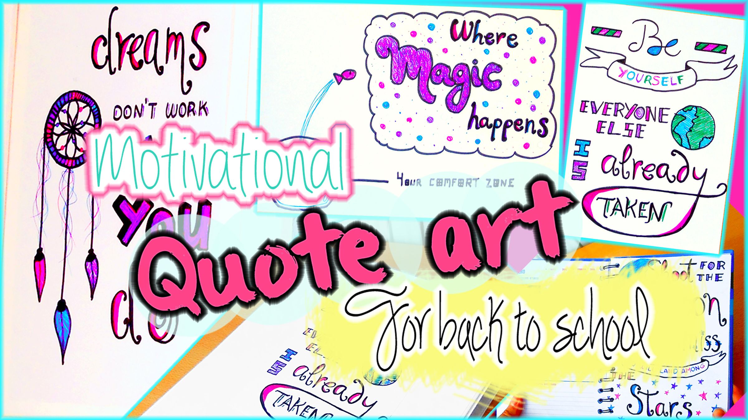 DIY Back to School! Motivational Quote Art for Your Binder, Room Decor & More!