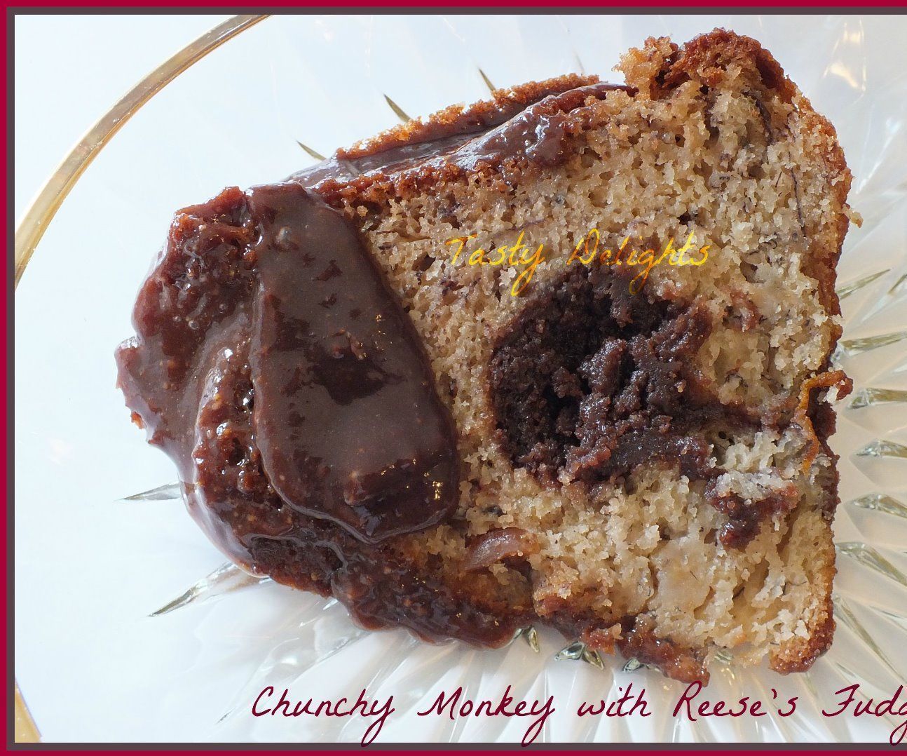 Chunky Monkey Bundt Cake With Reese's Fudge Tunnel & Ganache