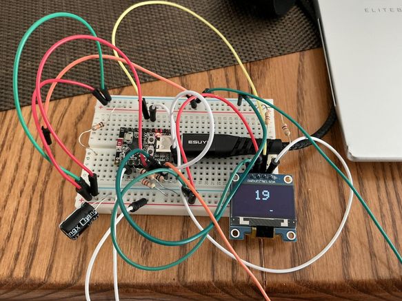 ESP32C3 Handheld Counter Assembled Stand View