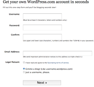 Sign-up Your Username