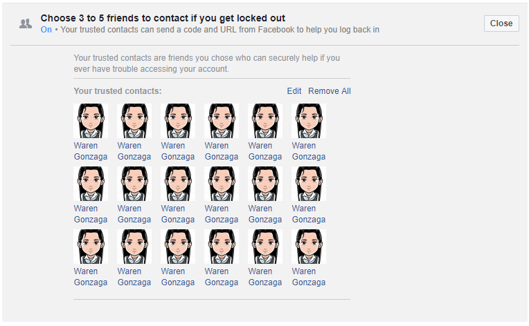 Choose Trusted Contacts