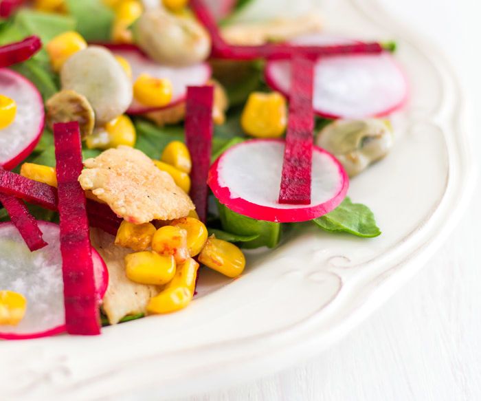 Chicken Salad With Lima Beans, Beets & Spinach