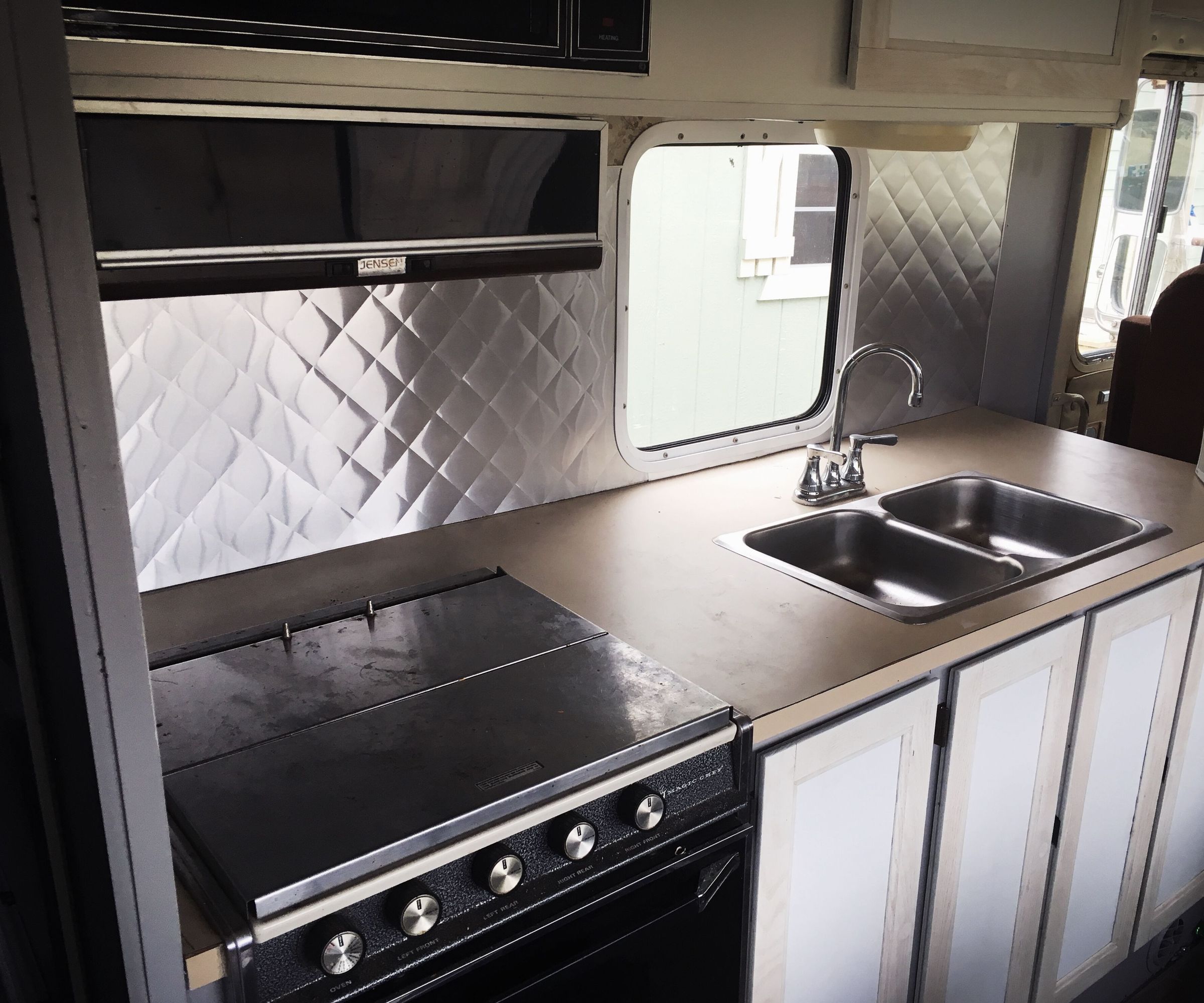 Quilted Aluminum Backsplash