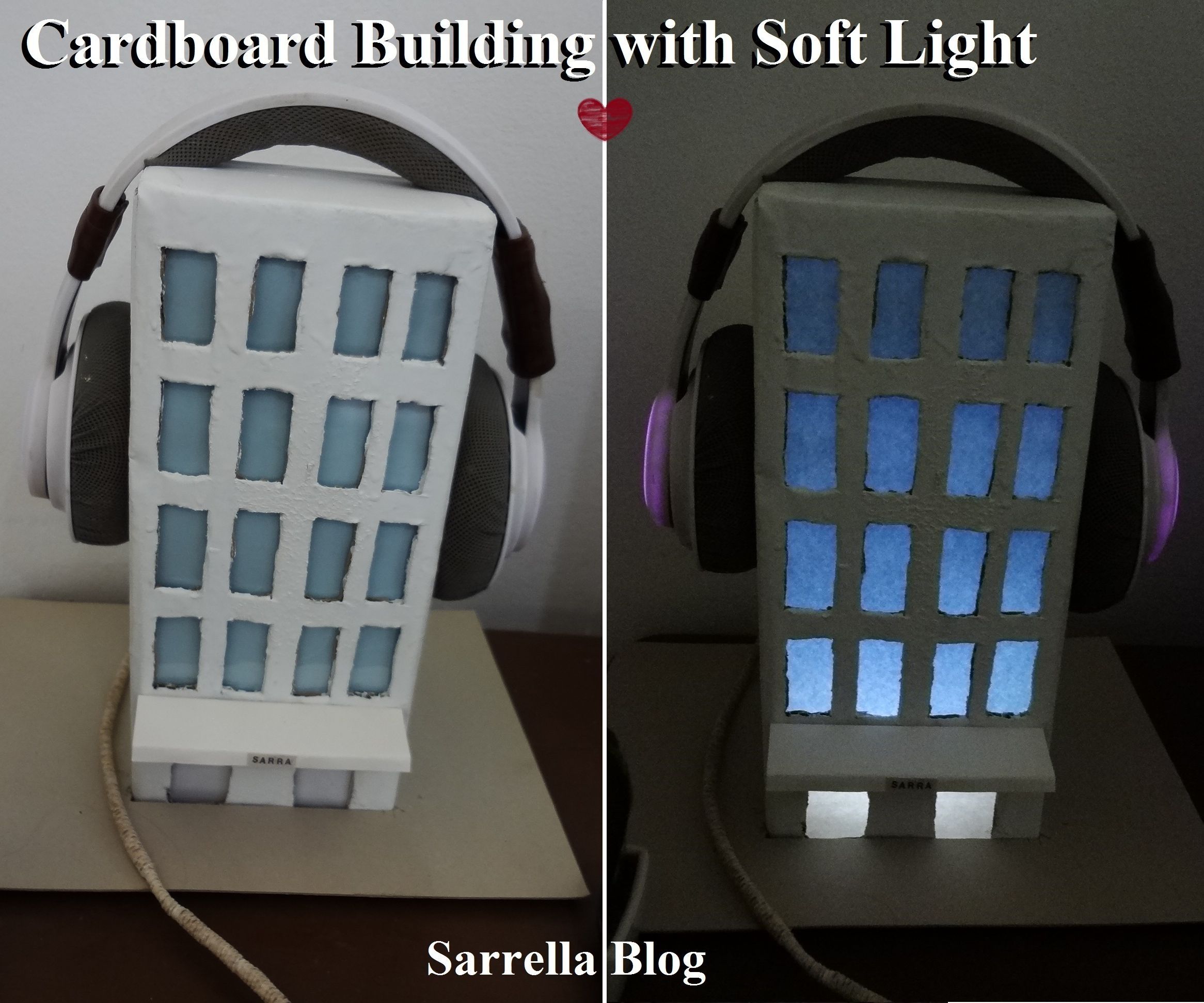 Decorative Cardboard Building With Soft Light