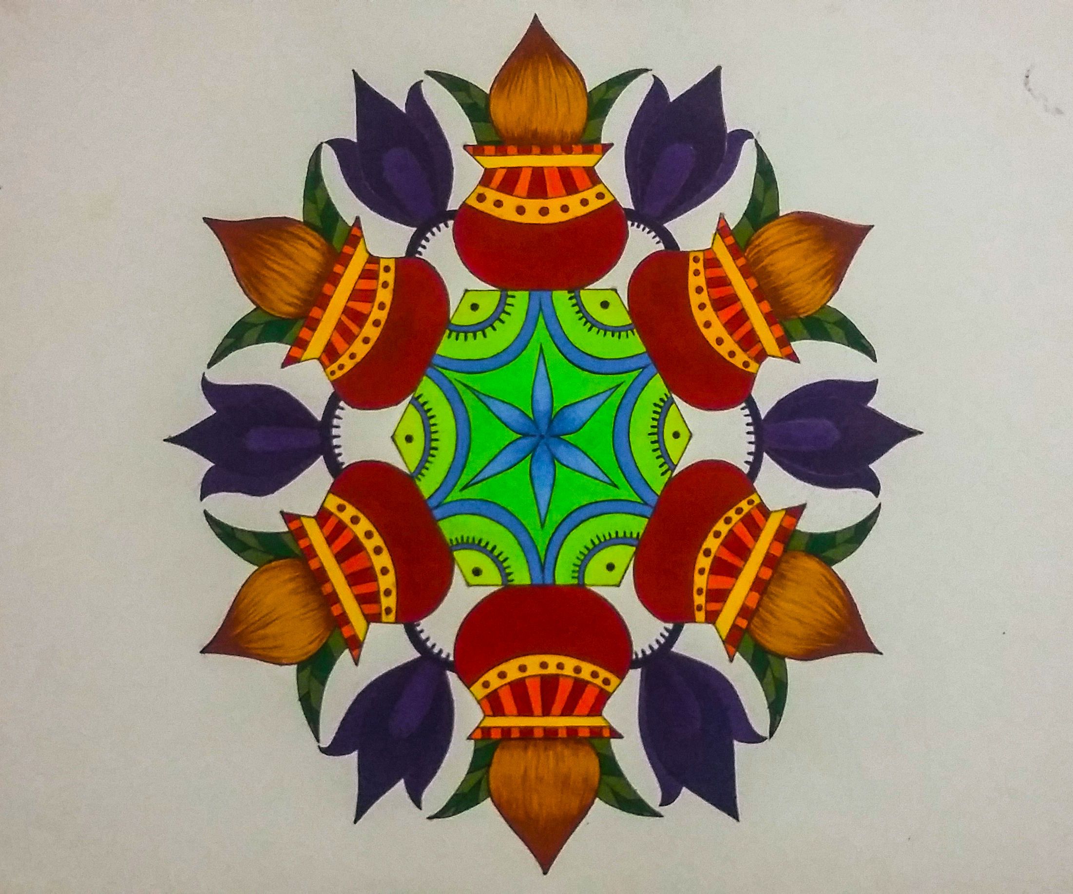KOLAM PAINTING!!