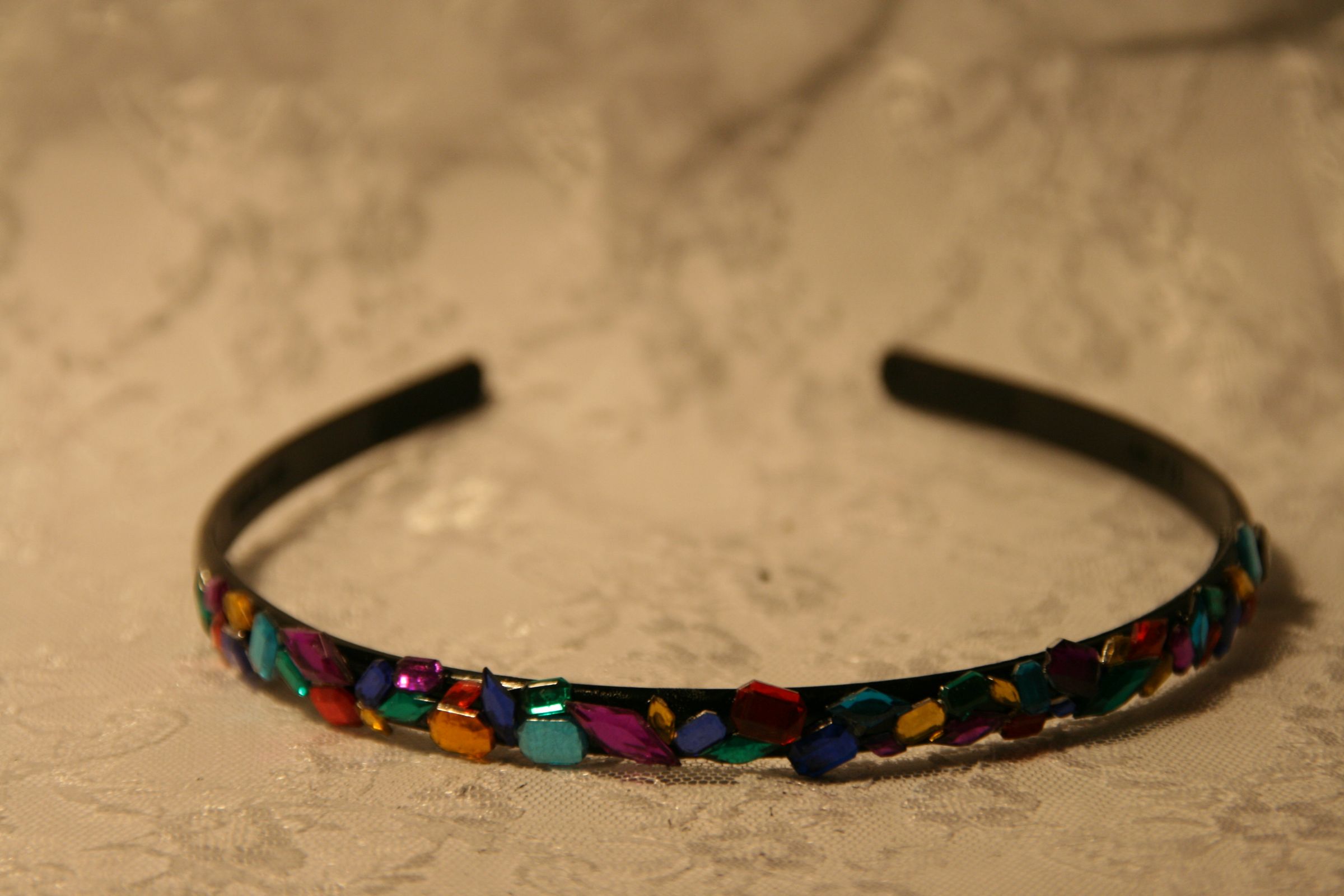 Hairband with Multicolor Rhinestones