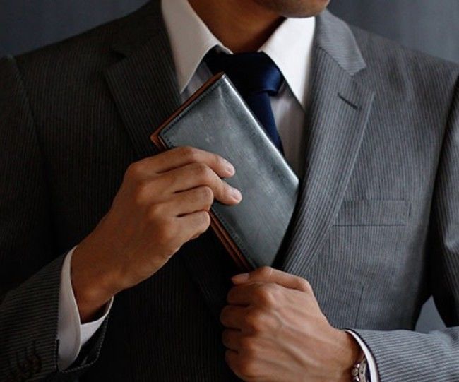 Leather Long Wallet Billfold