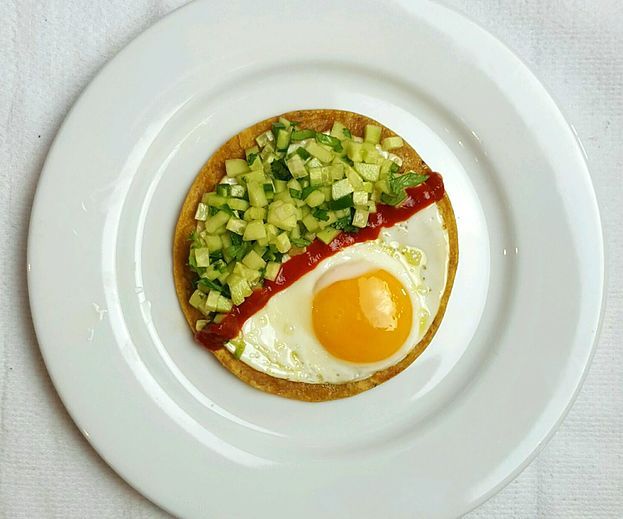Fried Egg Tortilla With Cucumber Jalapeño Salsa