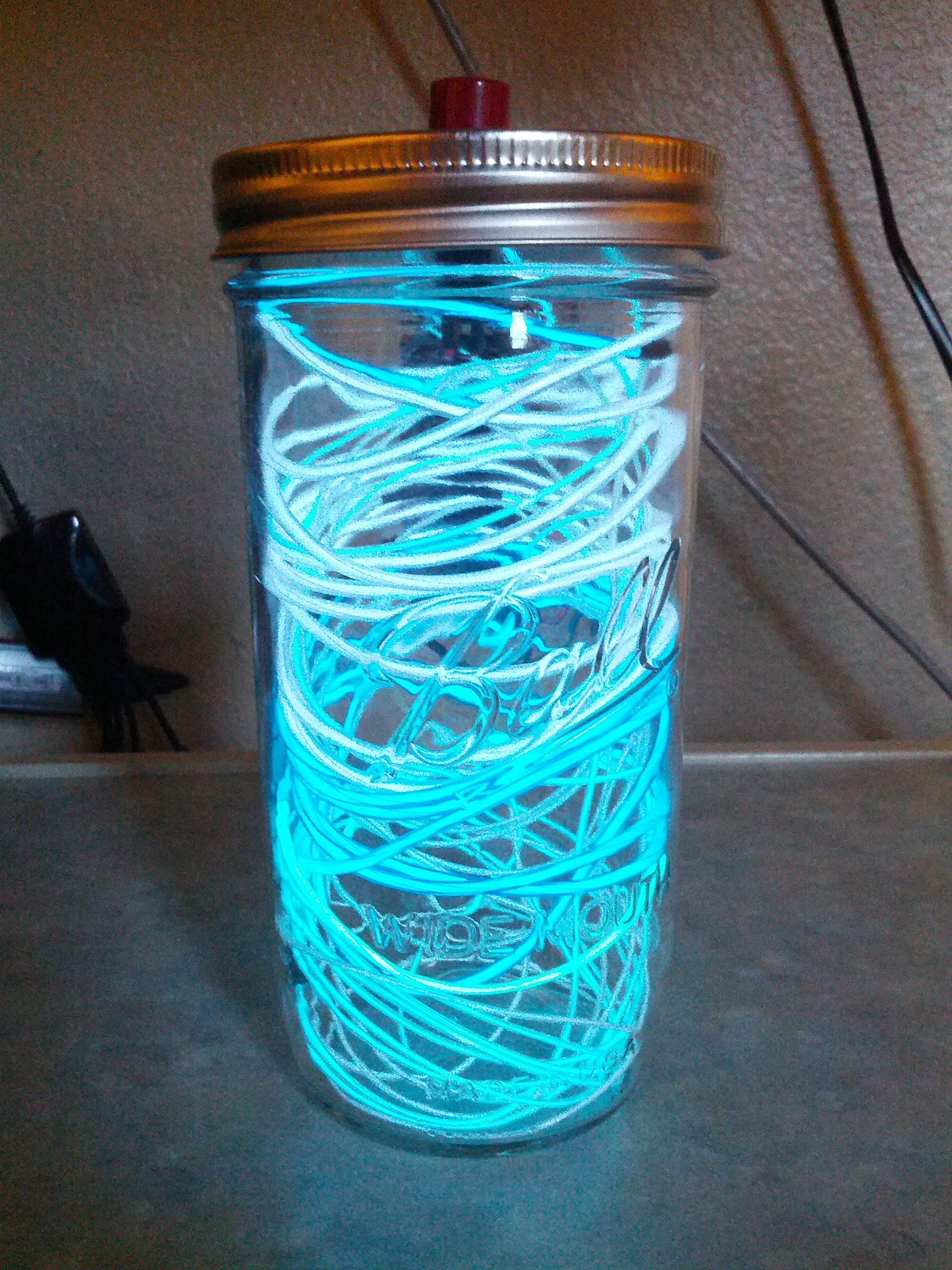 EL Wire Jar Lamp