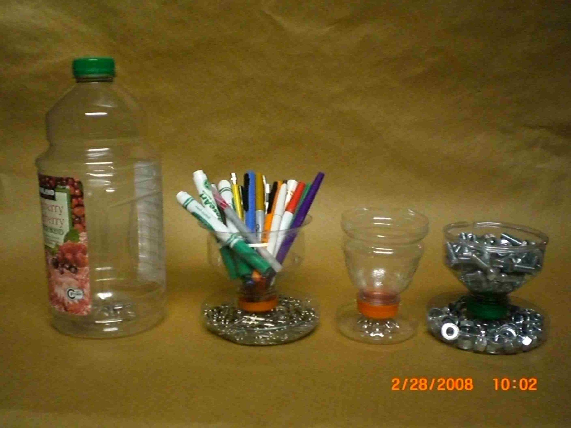 Plastic Bottle Pen/pencil/paperclip/nut/bolts  Etc. Holder