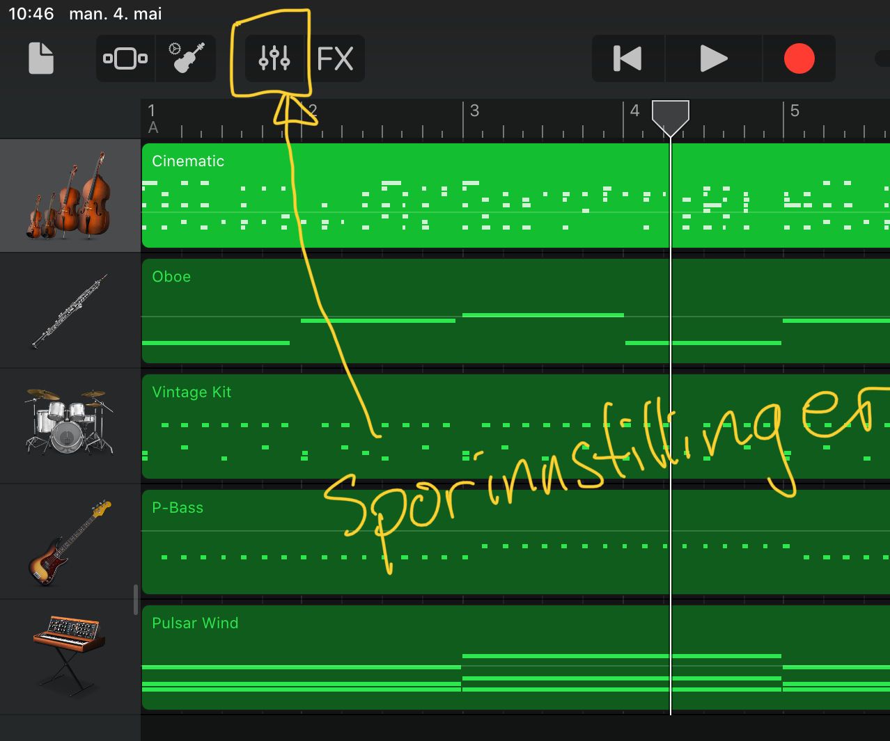 Garage Band På IPad - Mixing (in Norwegian)