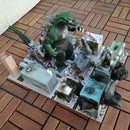 Cardboard Godzilla Diorama and Google Street View