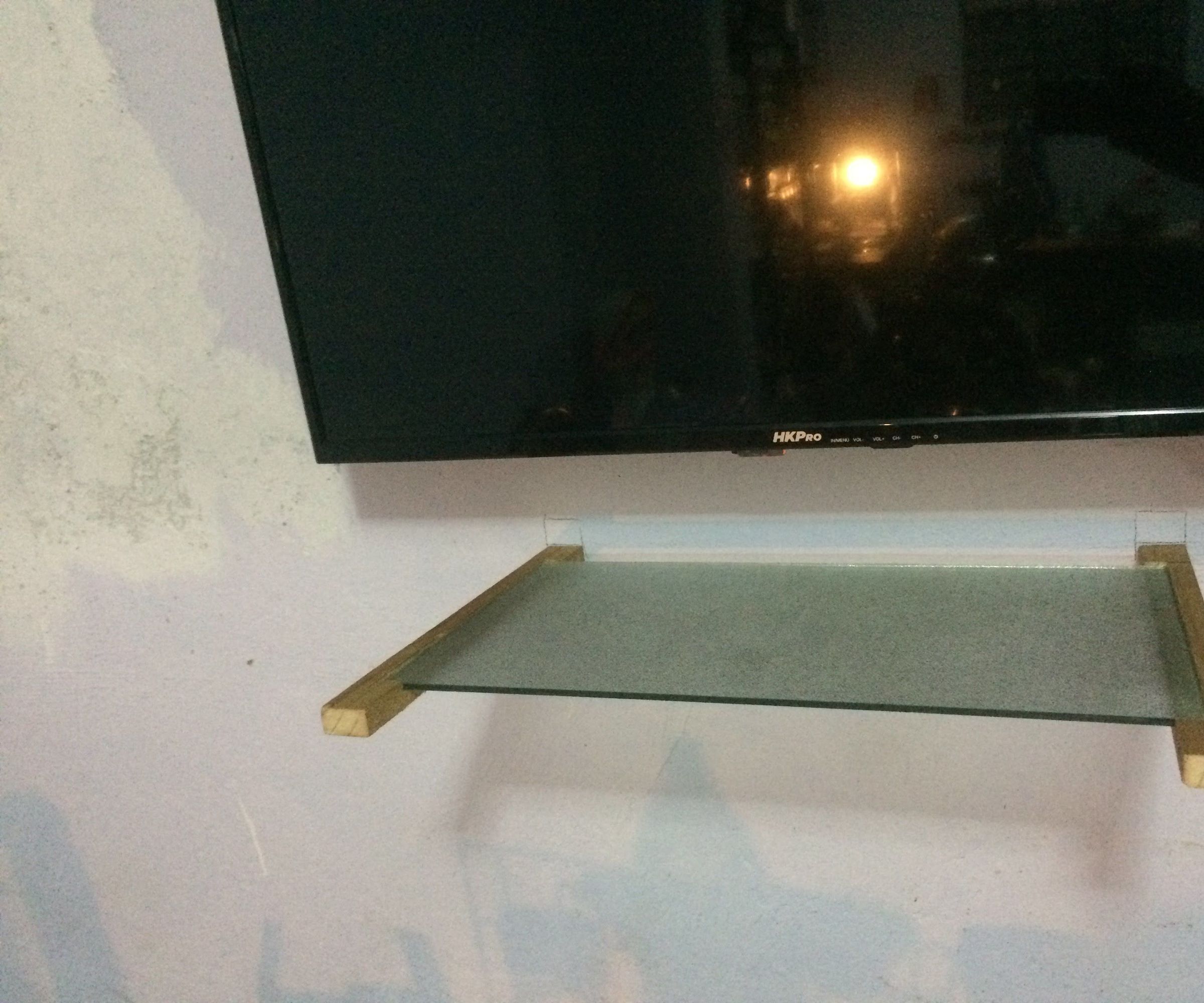 Crystal Shelf With Wooden Supports