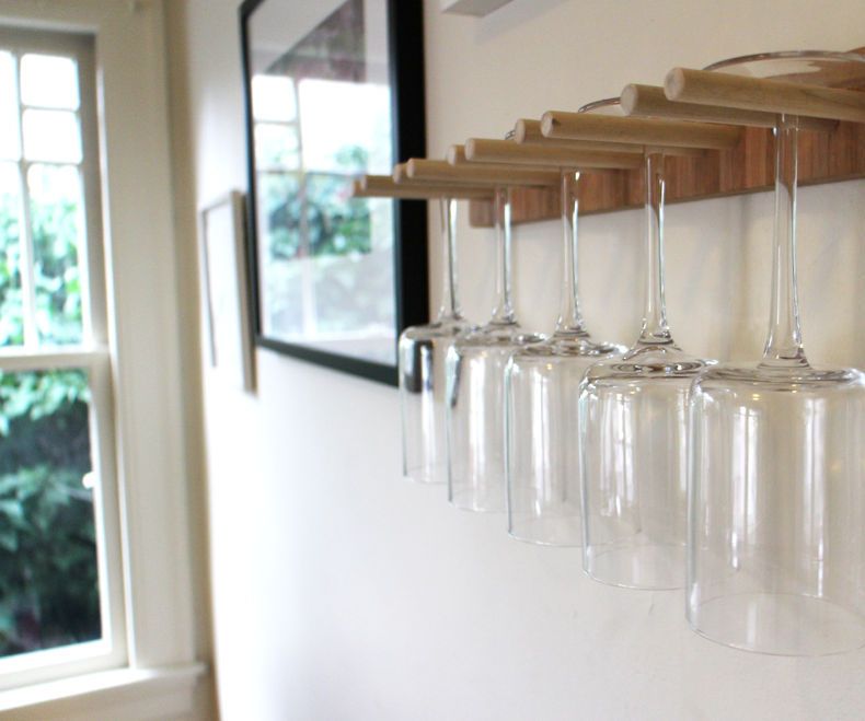 Estante De Madera Sobrante Para Colgar Copas De Vino