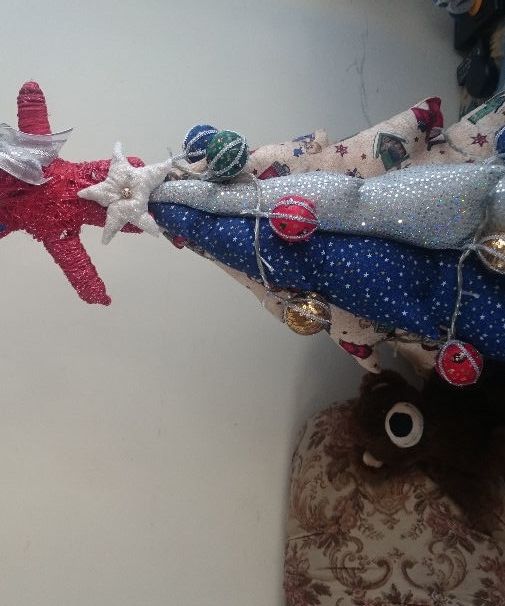 Christmas Tree With Fabric Scraps