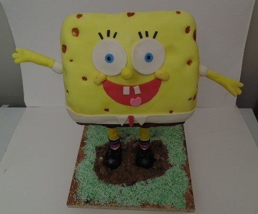 Chocolate Peppermint Spongebob Cake