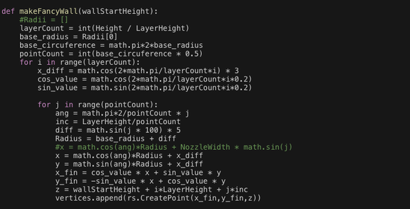 Parametric Design of a Vase