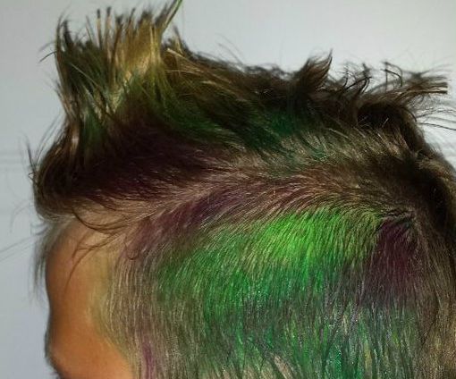 Purple and Green Faux Hawk