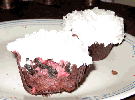 Raspberry and Oreo Sorbet Cupcakes